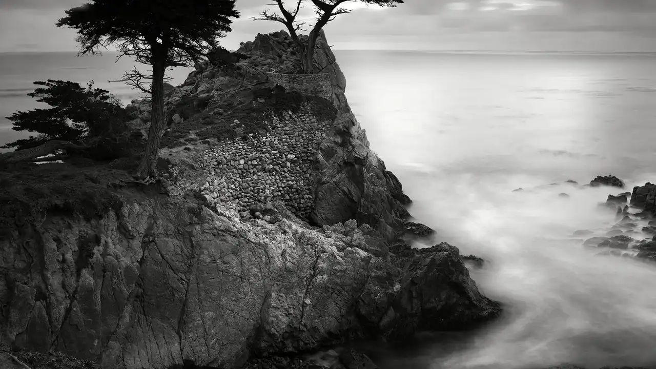 Close up on a plate of mashed potatoes, topped with baked pork chops with cream of mushroom soup, and a side of green beans.