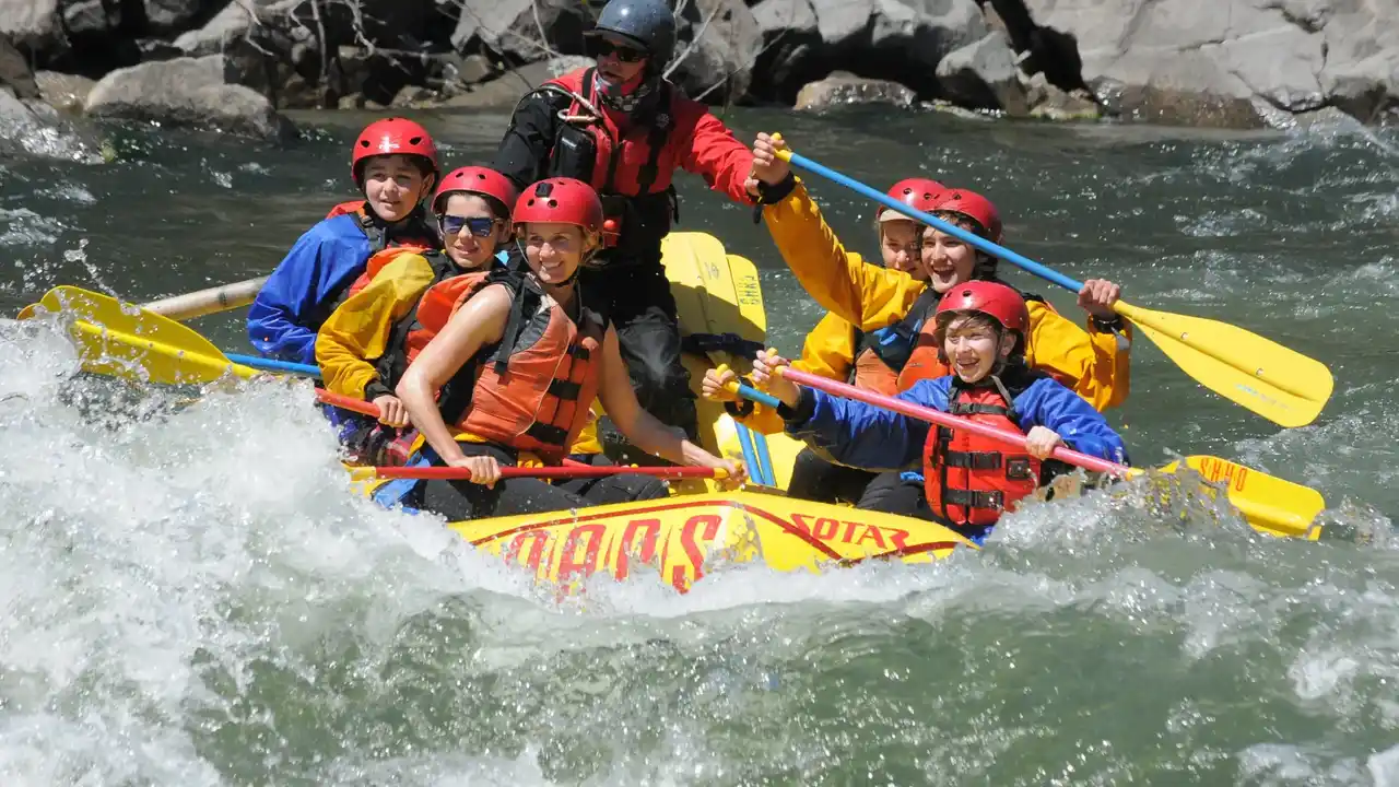 Close up on a plate of mashed potatoes, topped with baked pork chops with cream of mushroom soup, and a side of green beans.